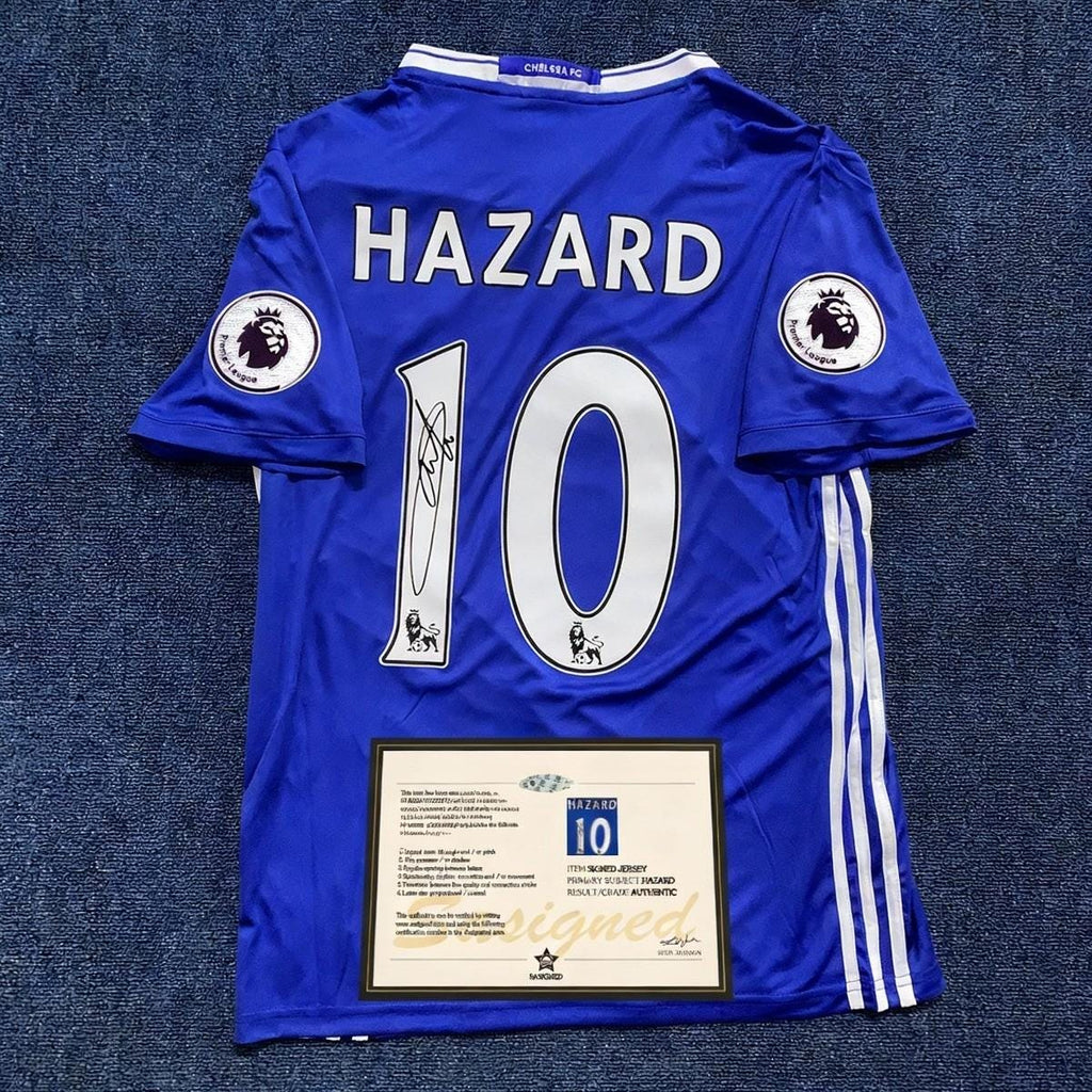 Eden Hazard SIGNED - Chelsea 16/17 Home Jersey/Shirt - PRINTED AUTOGRAPH