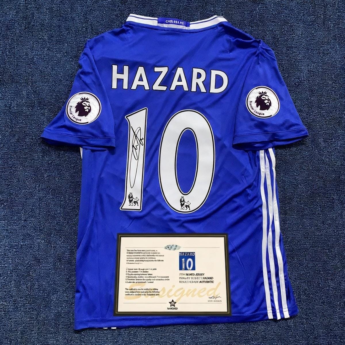 Eden Hazard SIGNED - Chelsea 16/17 Home Jersey/Shirt - PRINTED AUTOGRAPH
