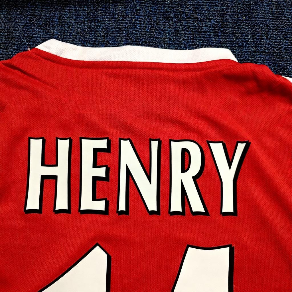 Thierry Henry SIGNED - Arsenal 02/03 Home Jersey/Shirt - PRINTED AUTOGRAPH