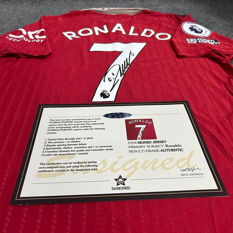 C. Ronaldo Signed - Manchester Un. 22/23 Home Jersey/Shirt - Printed Autograph