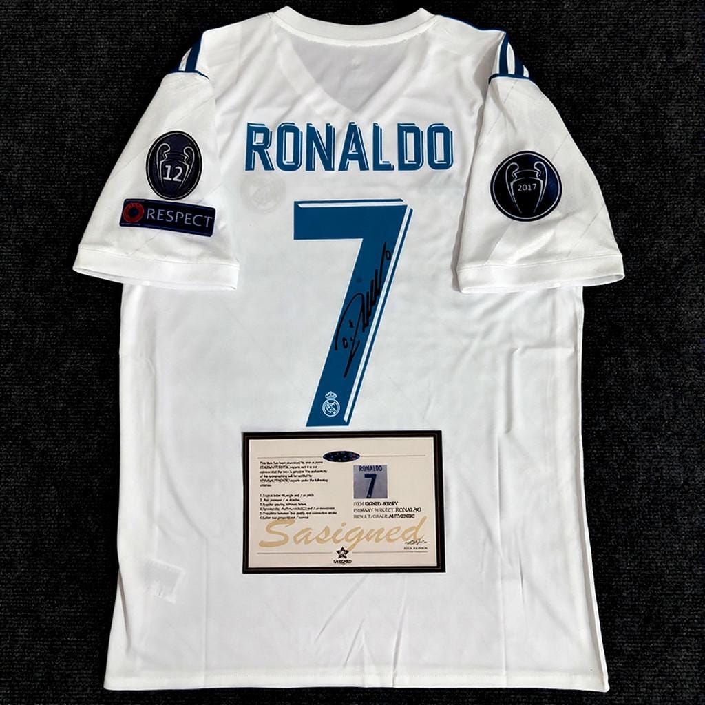 C. Ronaldo Signed - Real Madrid 17/18 Home Jersey/Shirt - Printed Autograph