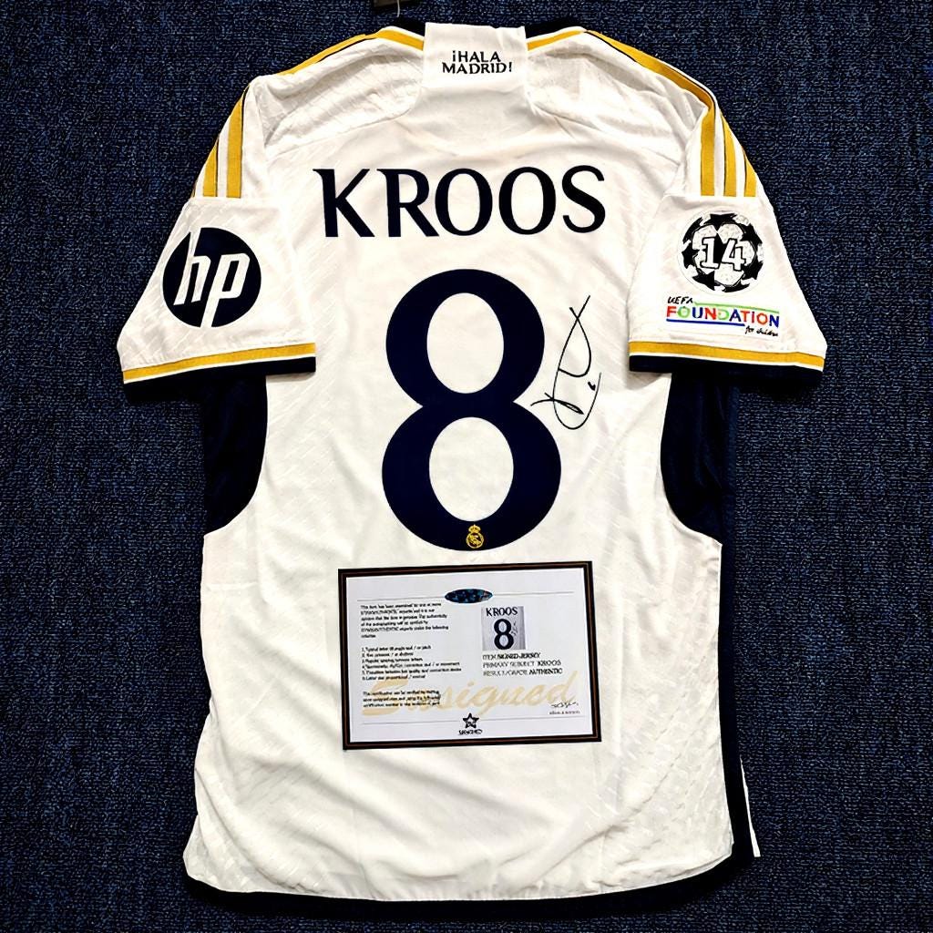 Toni Kroos SIGNED - Real Madrid 23/24 Home Jersey/Shirt - PRINTED AUTOGRAPH