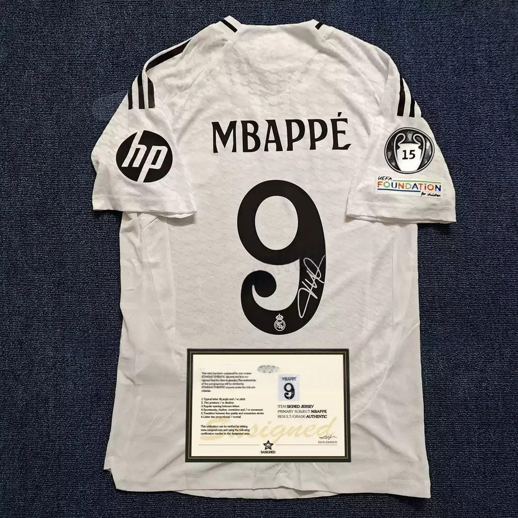 Kylian Mbappé SIGNED - Real Madrid 24/25 Home Jersey/Shirt - PRINTED AUTOGRAPH
