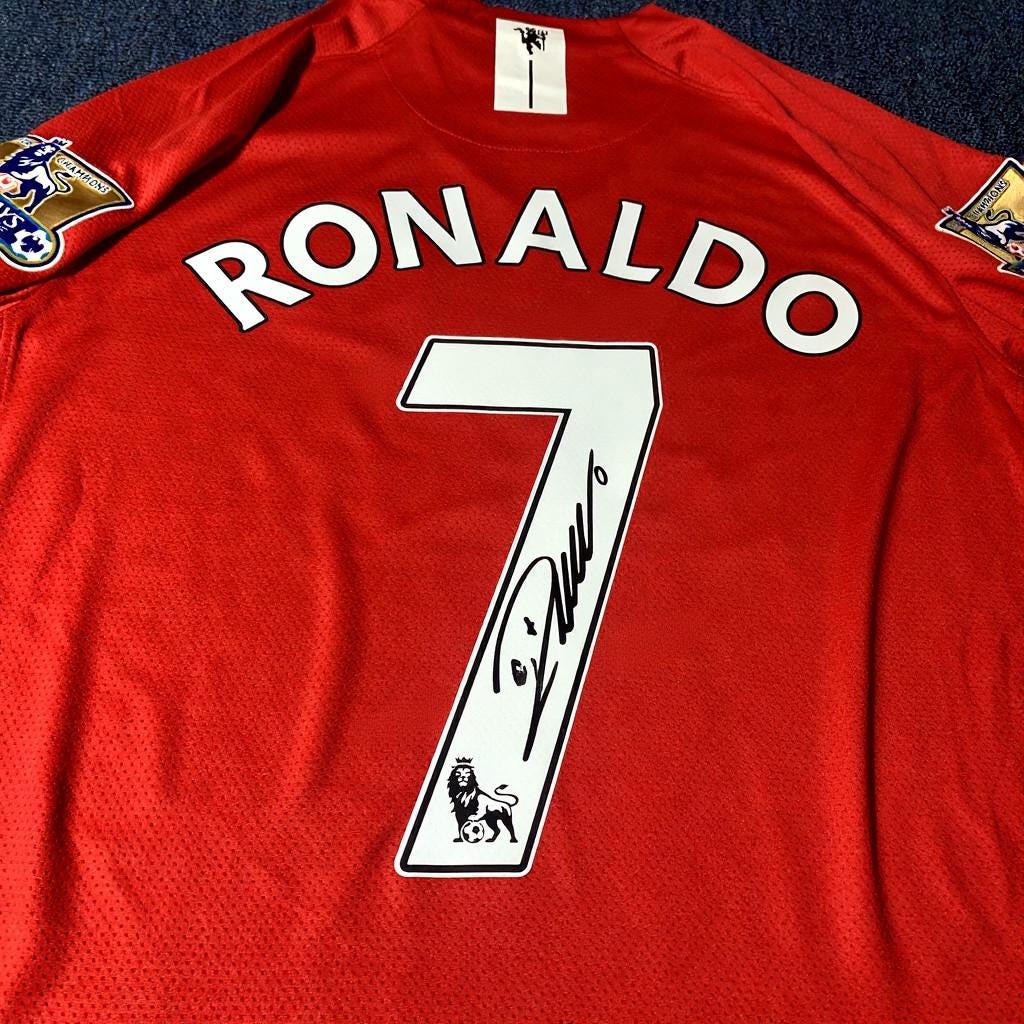 C. Ronaldo Signed - Manchester Un. 07/08 Home Jersey/Shirt - Printed Autograph