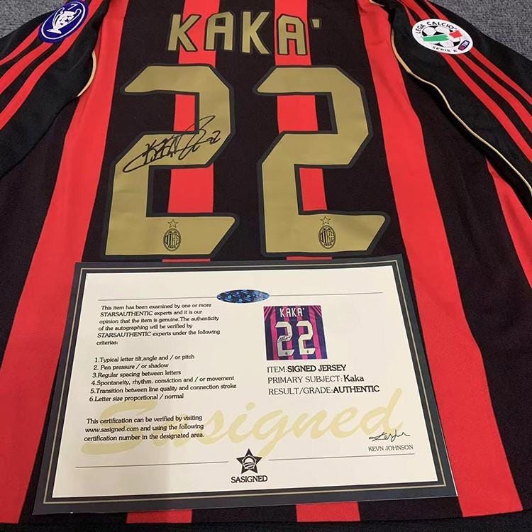 Kaká Signed - Ac Milan 05/06 Retro Home Jersey/Shirt - Printed Autograph