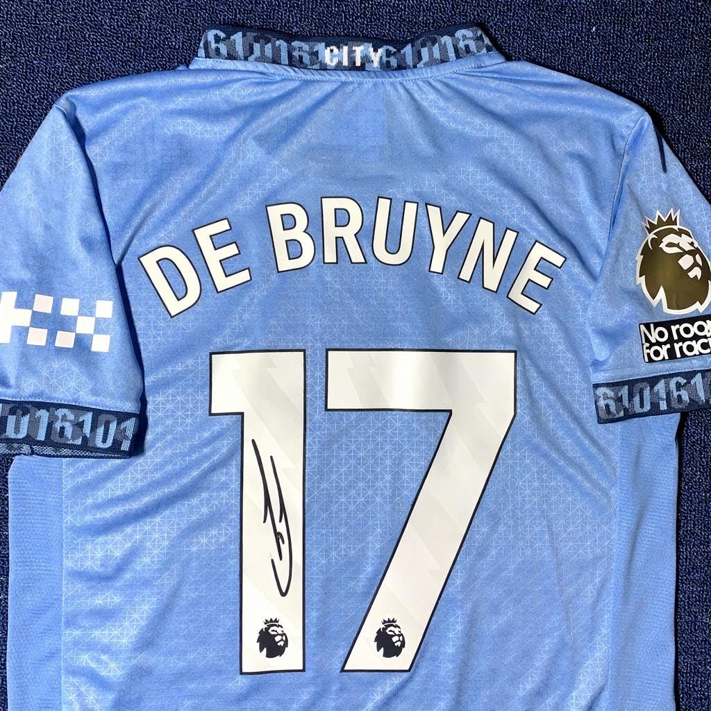De Bruyne SIGNED - Manchester City 24/25 Home Jersey/Shirt - PRINTED AUTOGRAPH