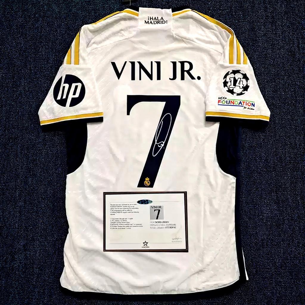 Vinícius Júnior SIGNED - Real Madrid 23/24 Home Jersey/Shirt - PRINTED AUTOGRAPH