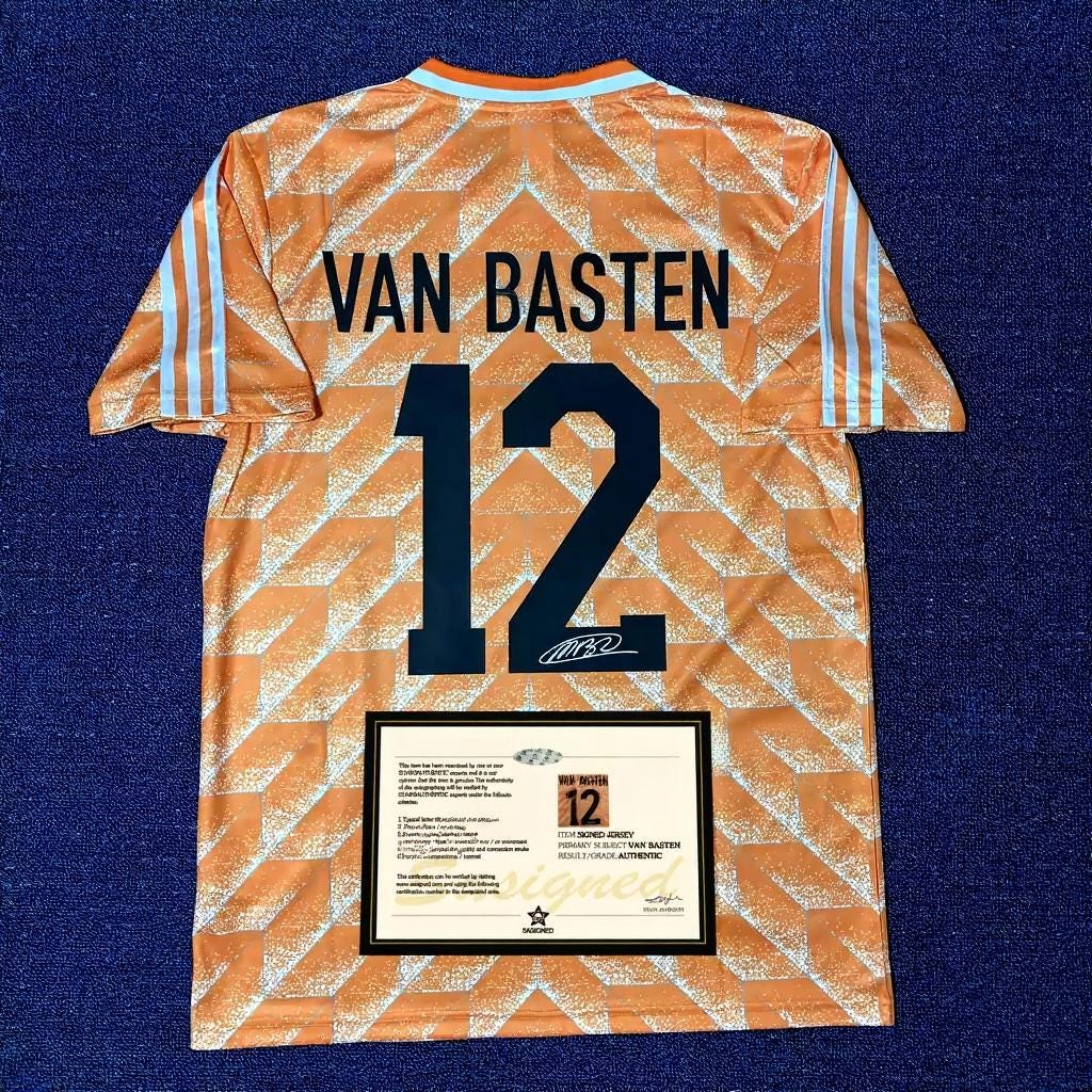 Marco Van Basten SIGNED - Netherlands 1988 Home Jersey/Shirt - PRINTED AUTOGRAPH
