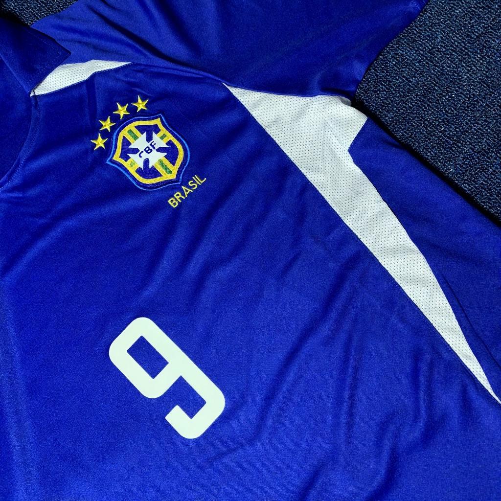 Ronaldo SIGNED - Brazil 2002 Away Jersey/Shirt - PRINTED AUTOGRAPH