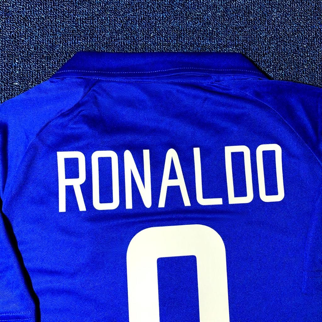 Ronaldo SIGNED - Brazil 2002 Away Jersey/Shirt - PRINTED AUTOGRAPH