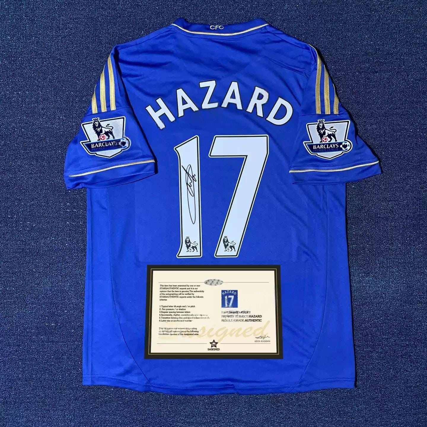 Eden Hazard SIGNED - Chelsea 12/13 Home Jersey/Shirt - PRINTED AUTOGRAPH