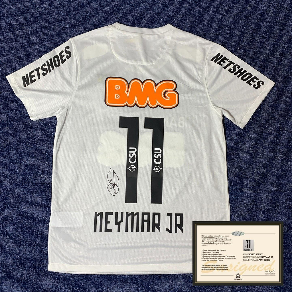 Neymar Jr SIGNED - Santos 12/13 Home Jersey/Shirt - PRINTED AUTOGRAPH