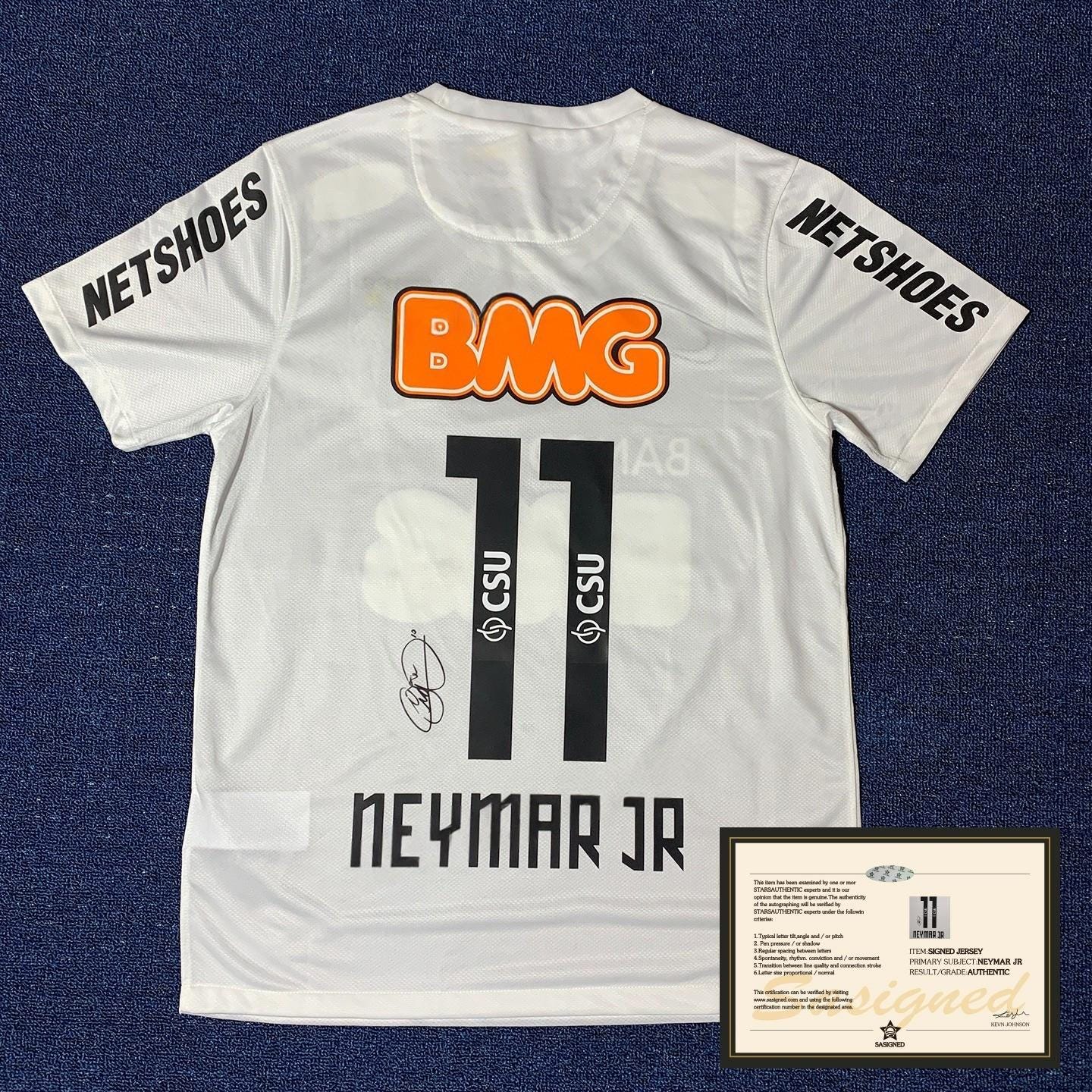 Neymar Jr SIGNED - Santos 12/13 Home Jersey/Shirt - PRINTED AUTOGRAPH