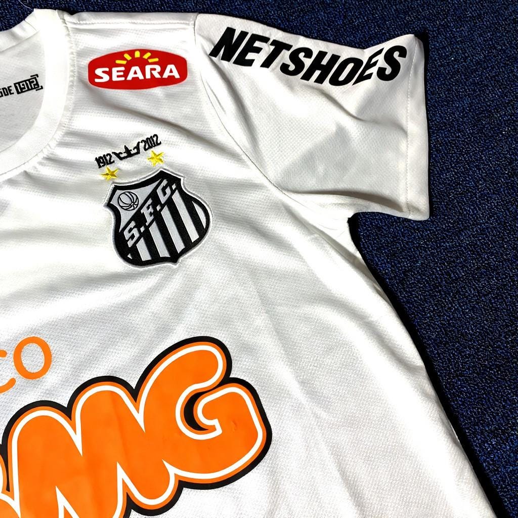 Neymar Jr SIGNED - Santos 12/13 Home Jersey/Shirt - PRINTED AUTOGRAPH