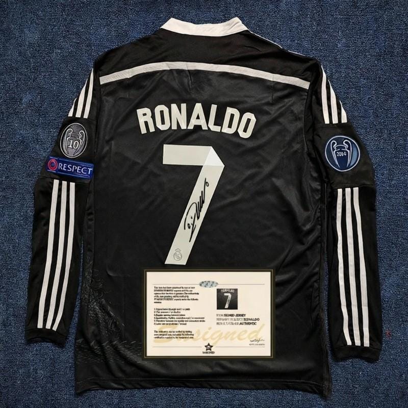 C. Ronaldo Signed - Real Madrid 14/15 Bd* Away Jersey/Shirt - Printed Autograph