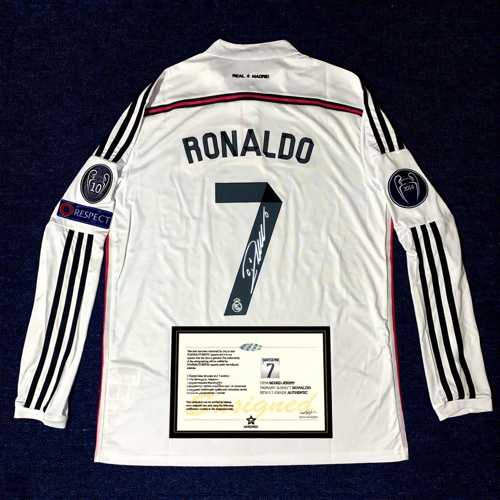 C. Ronaldo Signed - Real Madrid 14/15 Home Jersey/Shirt - Printed Autograph