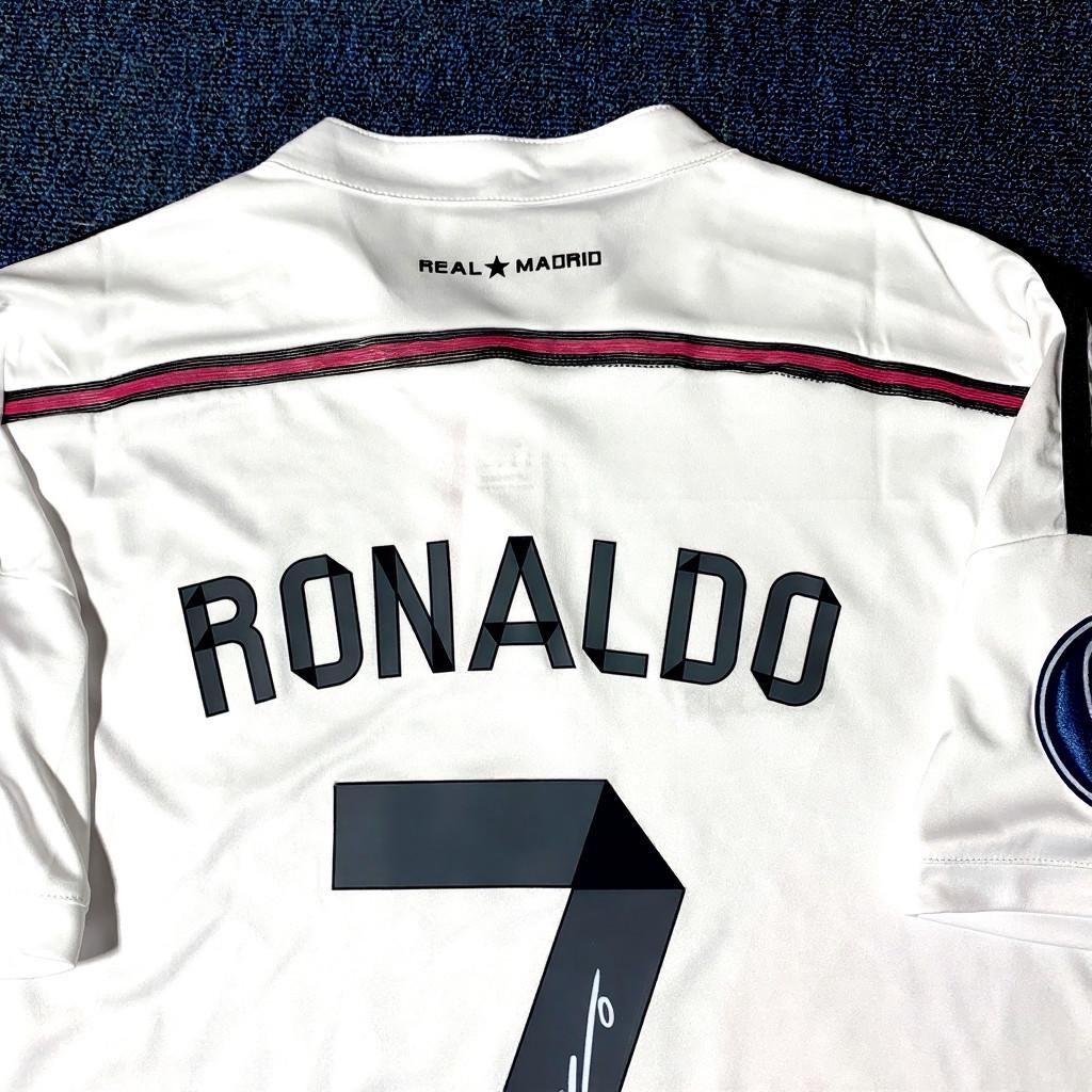 C. Ronaldo Signed - Real Madrid 14/15 Home Jersey/Shirt - Printed Autograph