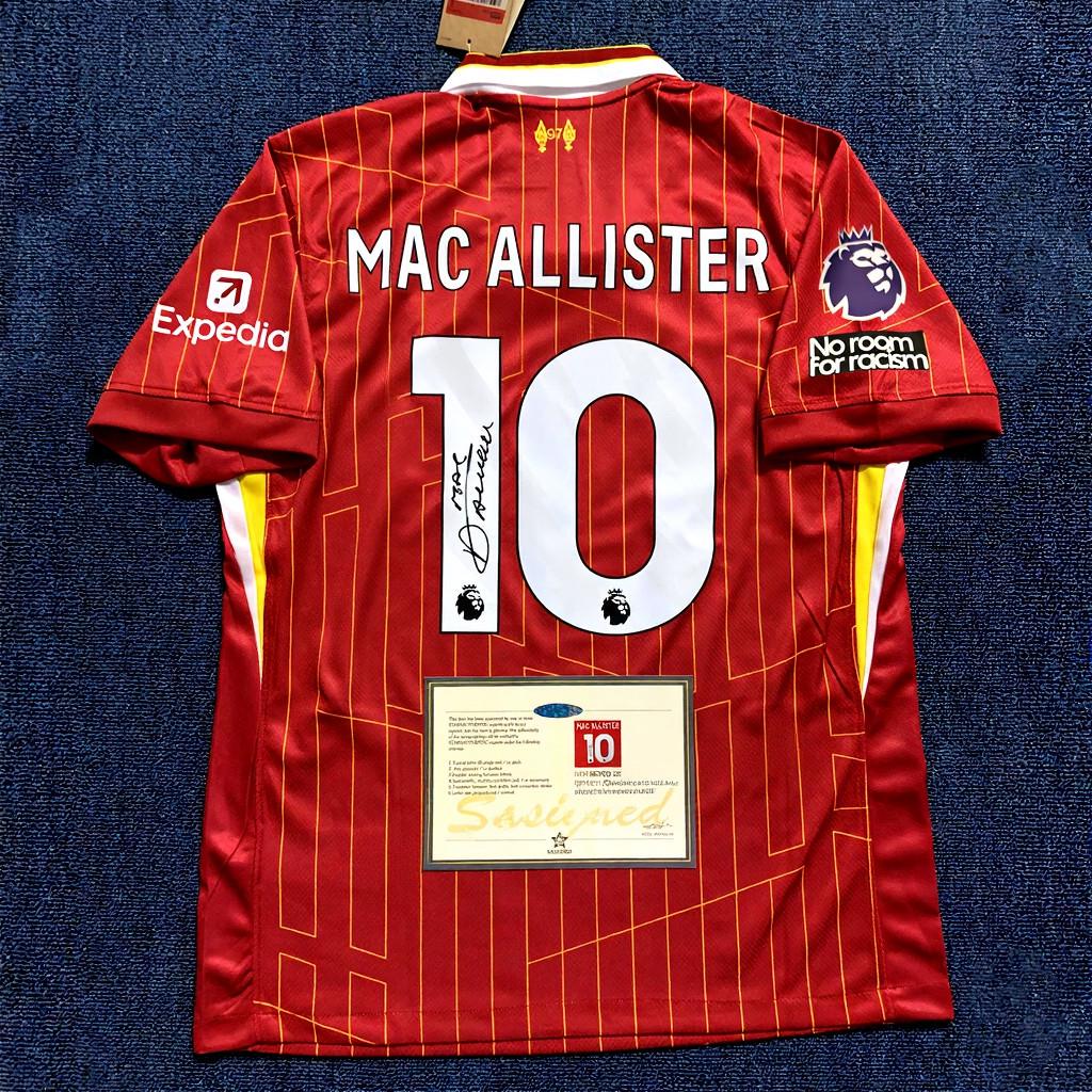 A. Mac Allister Signed - Liverpool 24/25 Home Jersey/Shirt - Printed Autograph