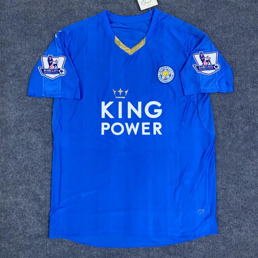 Jamie Vardy SIGNED - Leicester City 15/16 Home Jersey/Shirt - PRINTED AUTOGRAPH