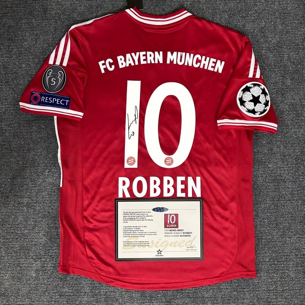 Arjen Robben SIGNED - Bayern Munich 13/14 Home Jersey/Shirt - PRINTED AUTOGRAPH
