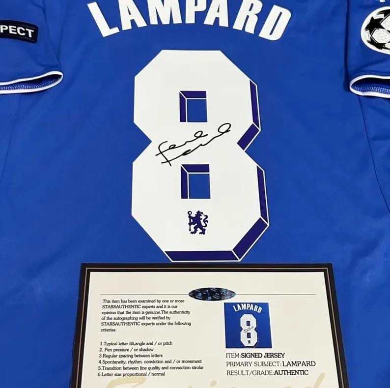 Frank Lampard SIGNED - Chelsea 11/12 Home Jersey/Shirt - PRINTED AUTOGRAPH