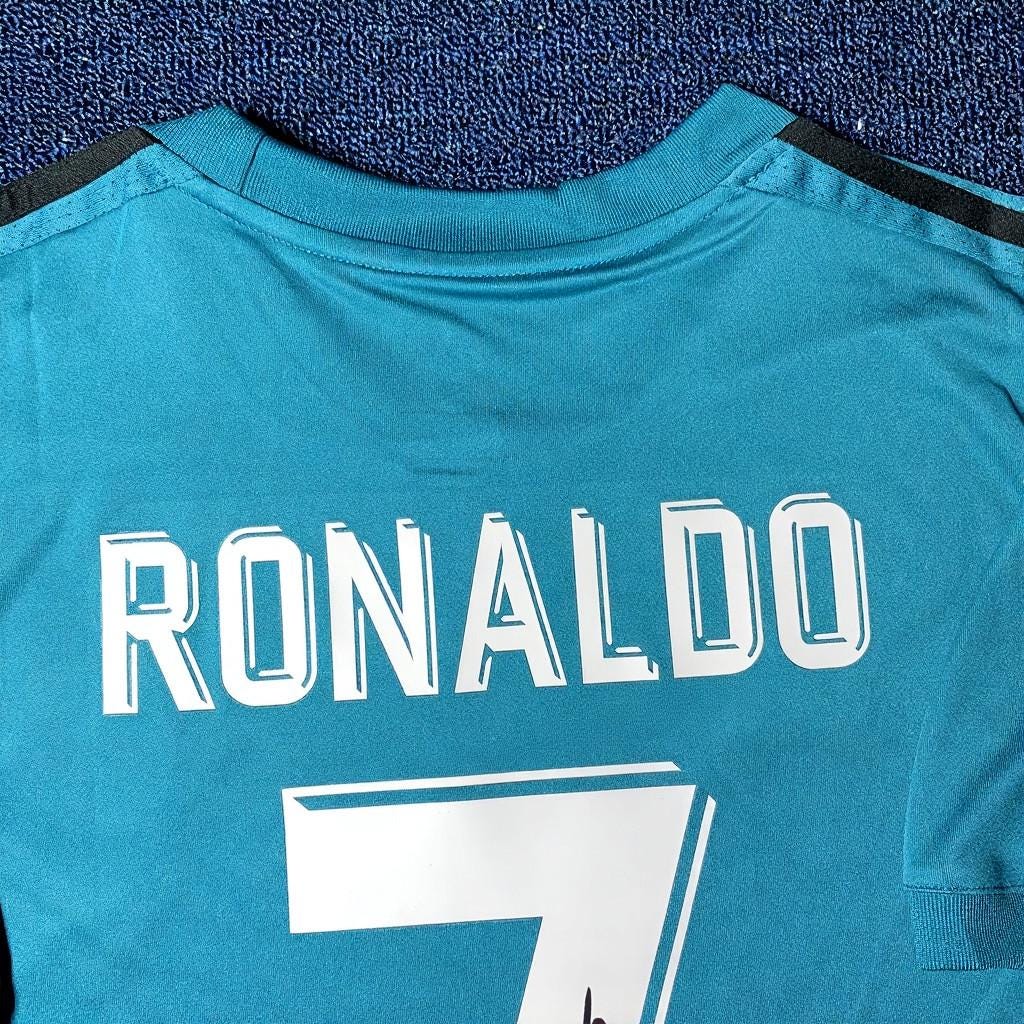 C. Ronaldo Signed - Real Madrid 17/18 Away Jersey/Shirt - Printed Autograph