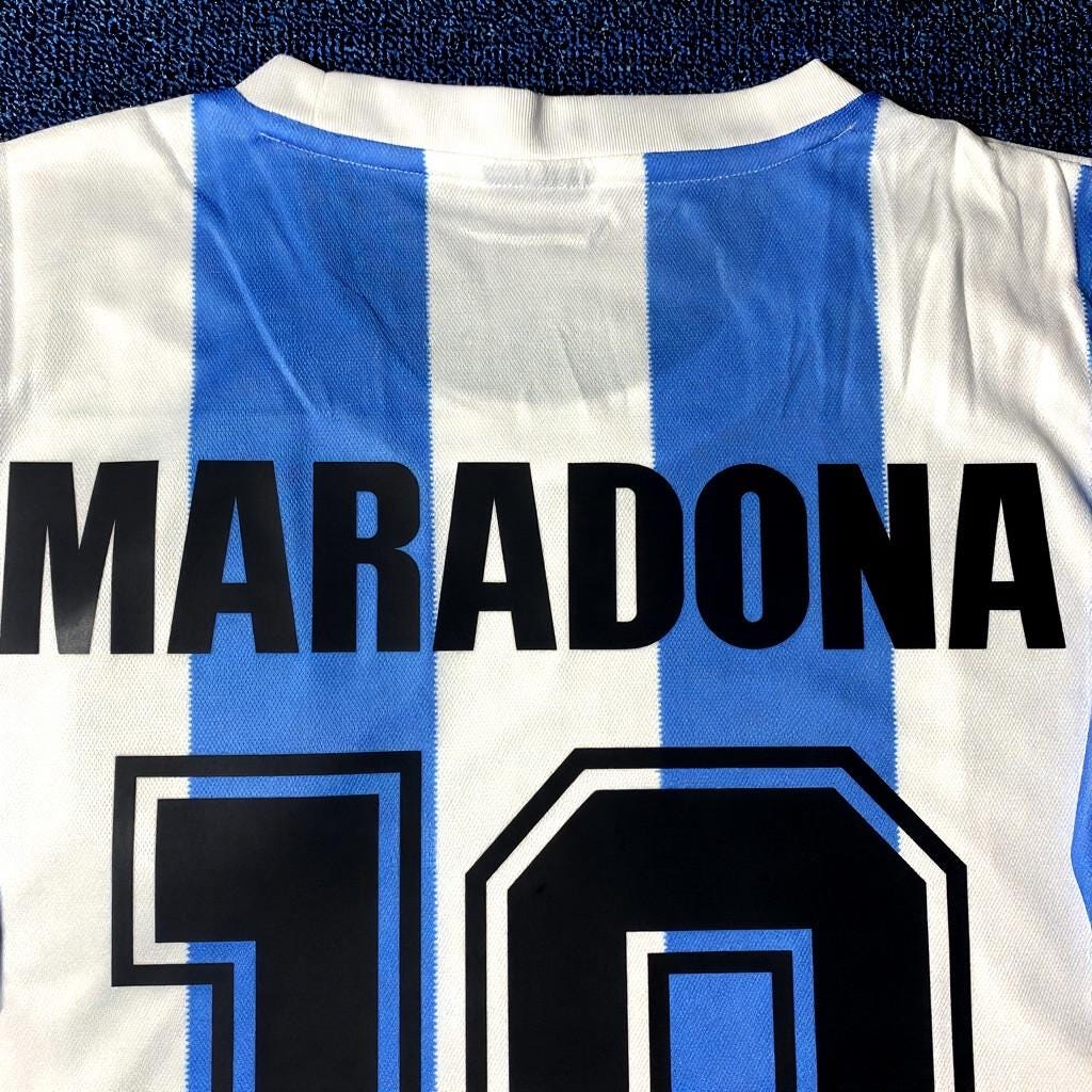 Diego Maradona SIGNED - Argentina 1986 Home Jersey/Shirt - PRINTED AUTOGRAPH