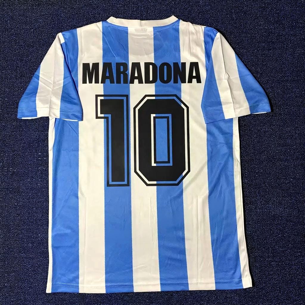 Diego Maradona SIGNED - Argentina 1986 Home Jersey/Shirt - PRINTED AUTOGRAPH