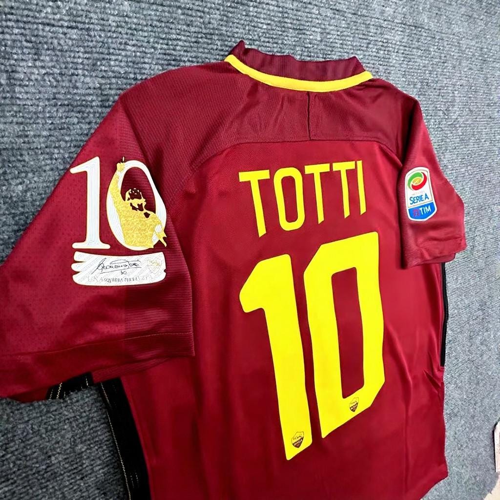 Francesco Totti SIGNED - Roma 17/18 Home Jersey/Shirt - PRINTED AUTOGRAPH