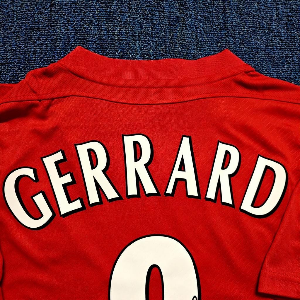 Steven Gerrard SIGNED - Liverpool 04/05 Home Jersey/Shirt - PRINTED AUTOGRAPH