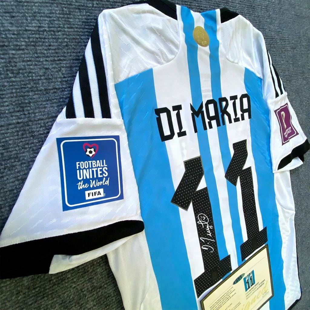 Ángel Di María SIGNED - Argentina 2022 Home Jersey/Shirt - PRINTED AUTOGRAPH
