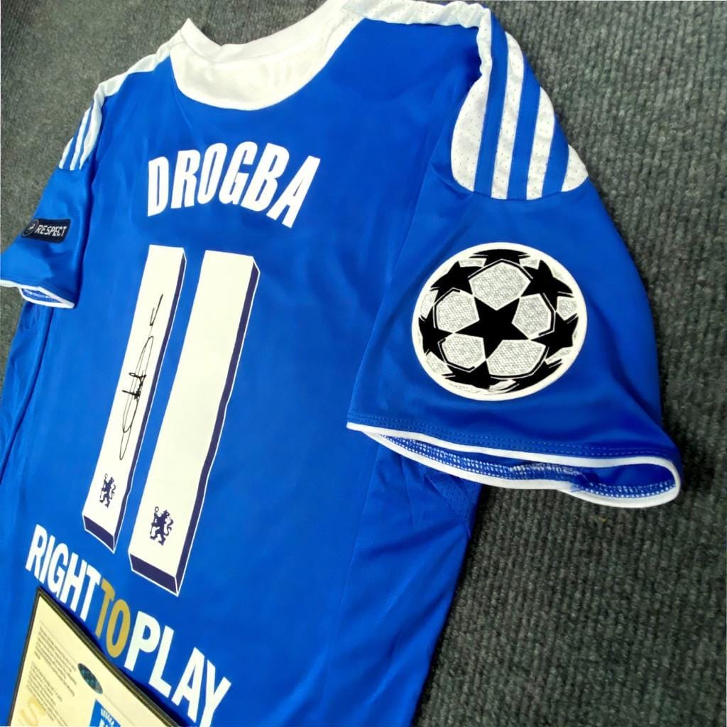 Didier Drogba SIGNED - Chelsea 11/12 Home Jersey/Shirt - PRINTED AUTOGRAPH