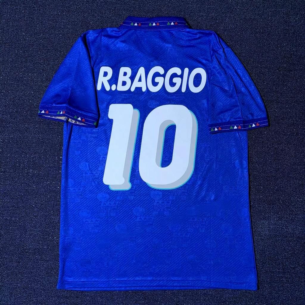 Roberto Baggio SIGNED - Italy 1994 Home Jersey/Shirt - PRINTED AUTOGRAPH