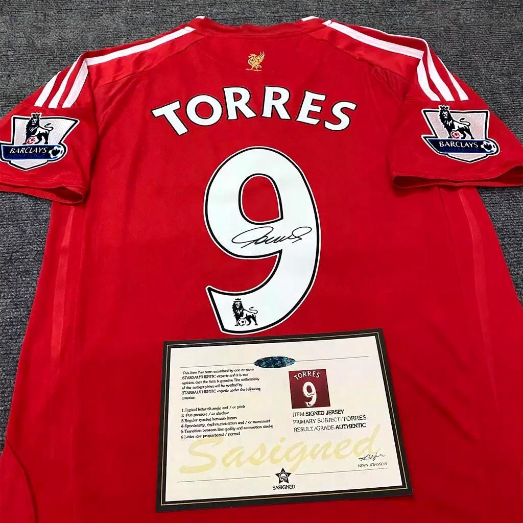 Fernando Torres SIGNED - Liverpool 08/09 Home Jersey/Shirt - PRINTED AUTOGRAPH