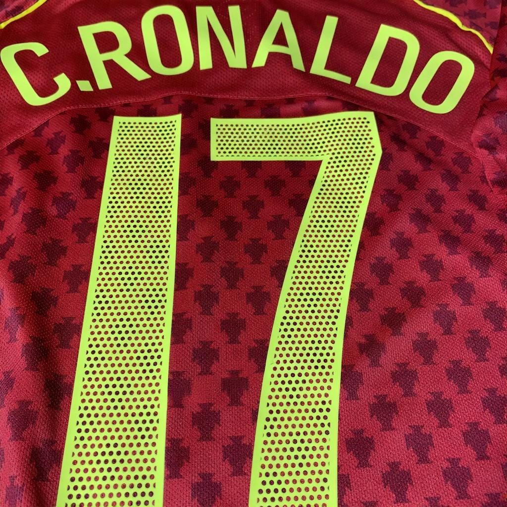 C. Ronaldo Signed - Portugal 2004 Retro Home Jersey/Shirt - Printed Autograph