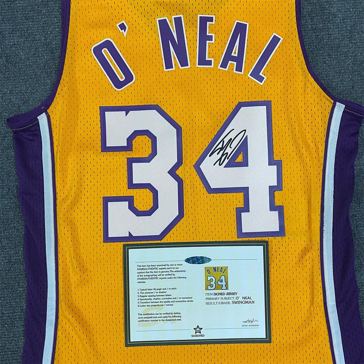 Shaquille O’Neal SIGNED - La. Lakers 99/00 Home Jersey/Shirt - PRINTED AUTOGRAPH