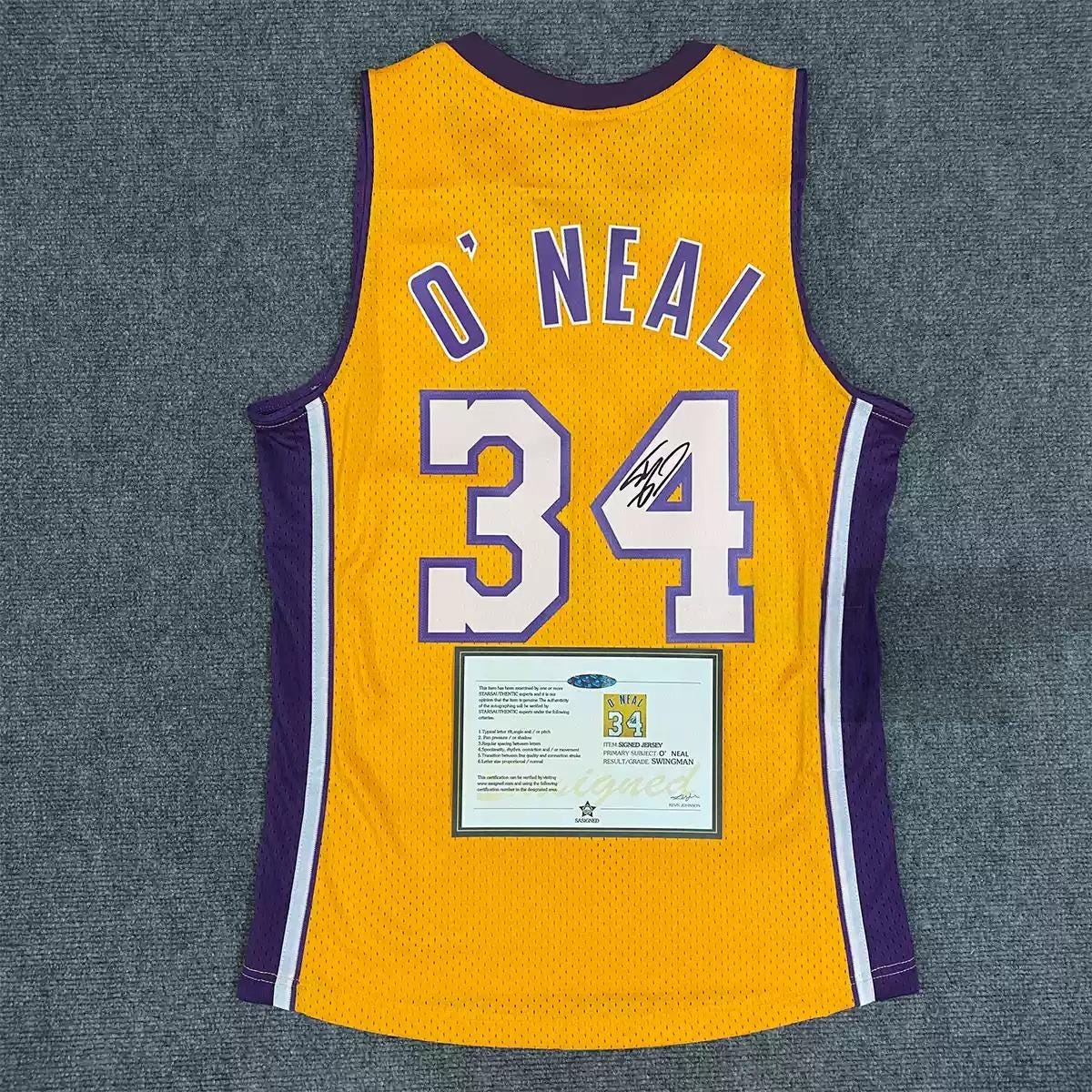 Shaquille O’Neal SIGNED - La. Lakers 99/00 Home Jersey/Shirt - PRINTED AUTOGRAPH