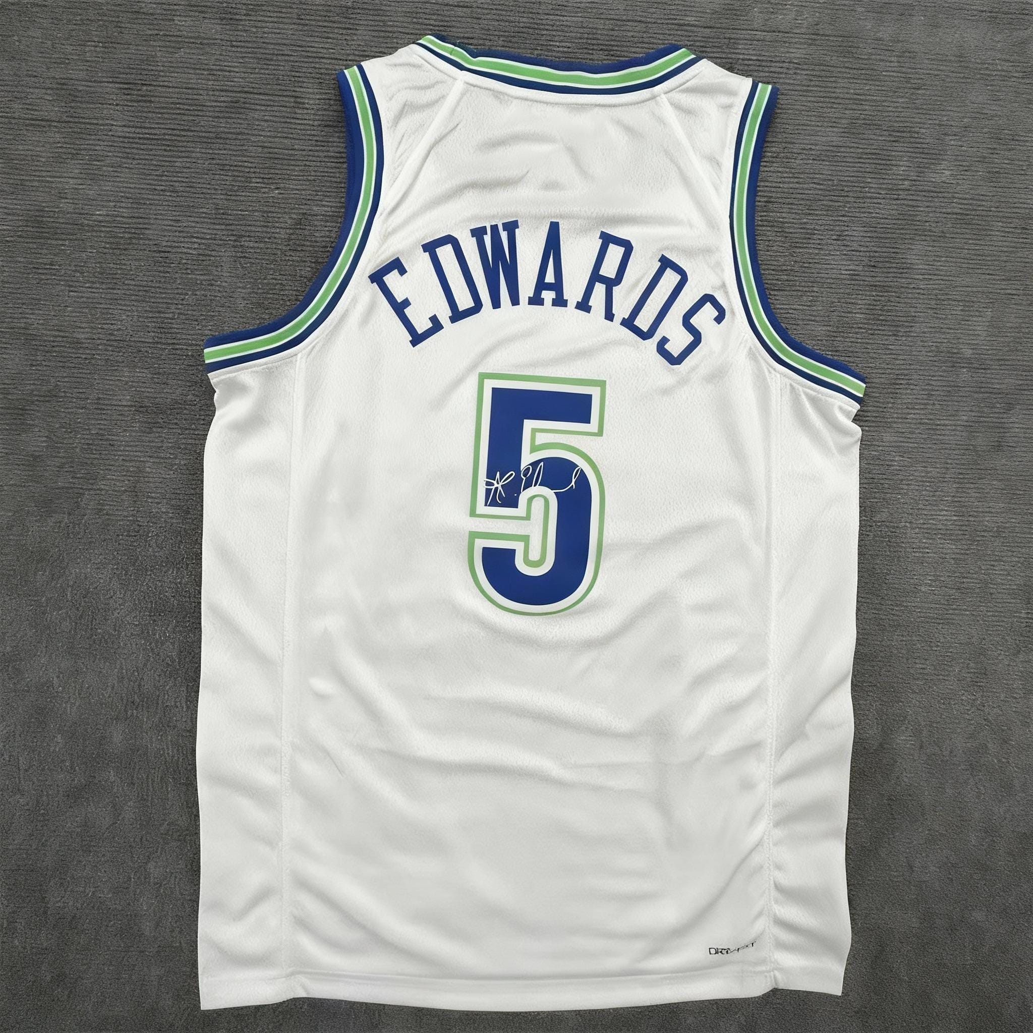 A. Edwards SIGNED - M. Timberwolves 23/24 Home Jersey/Shirt - PRINTED AUTOGRAPH