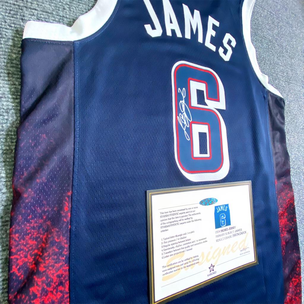 Lebron James SIGNED - Team Usa 2024 Away Jersey/Shirt - PRINTED AUTOGRAPH