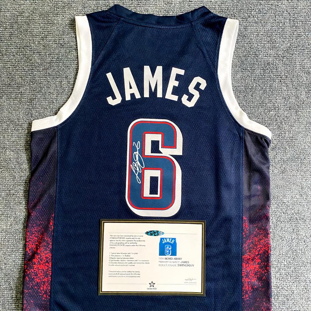 Lebron James SIGNED - Team Usa 2024 Away Jersey/Shirt - PRINTED AUTOGRAPH