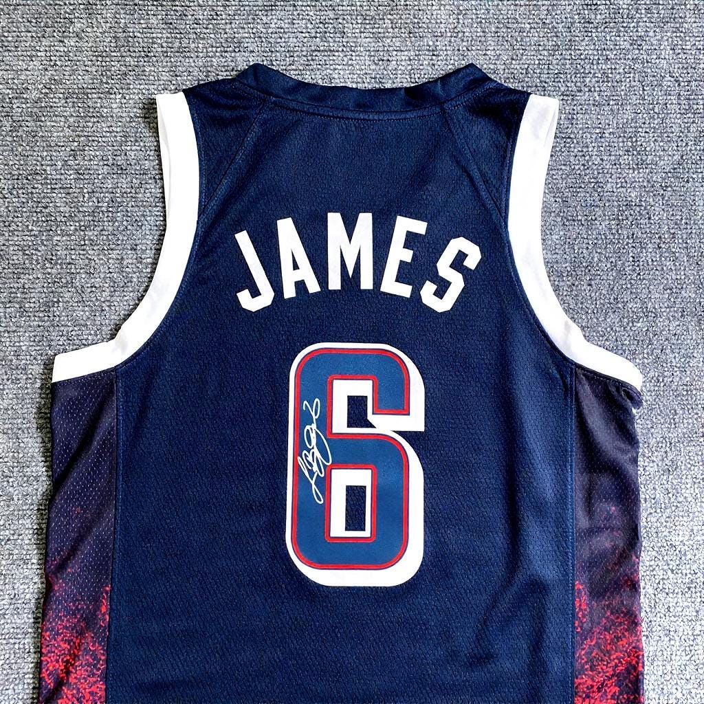 Lebron James SIGNED - Team Usa 2024 Away Jersey/Shirt - PRINTED AUTOGRAPH