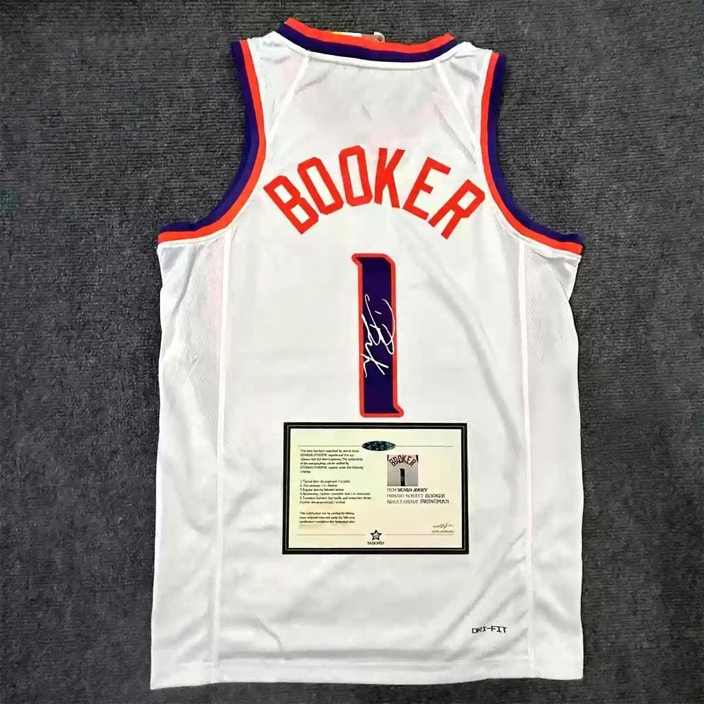 Devin Booker SIGNED - Phoenix Suns 24/25 Away Jersey/Shirt - PRINTED AUTOGRAPH