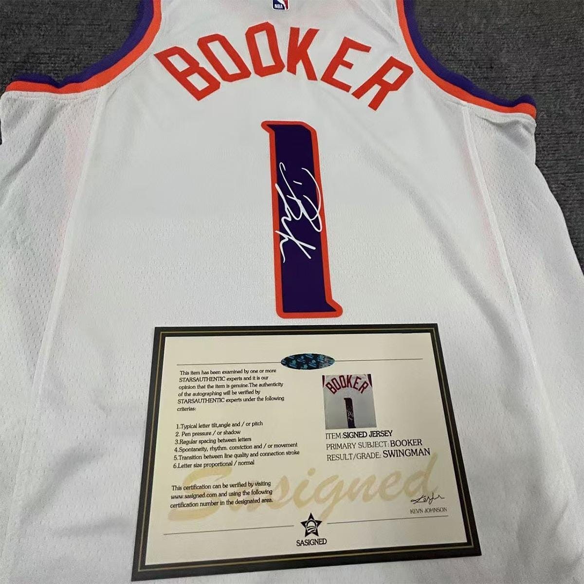 Devin Booker SIGNED - Phoenix Suns 24/25 Away Jersey/Shirt - PRINTED AUTOGRAPH