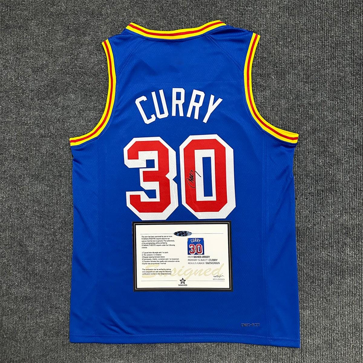 S. Curry SIGNED - Gs. Warriors 21/22 Classic Ed. Jersey/Shirt - PRINTED AUTOGRAPH