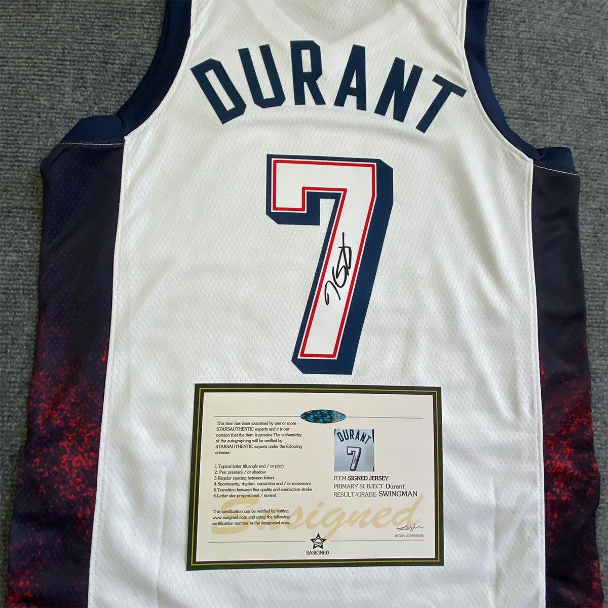 Kevin Durant SIGNED - Team Usa 2024 Home Jersey/Shirt - PRINTED AUTOGRAPH