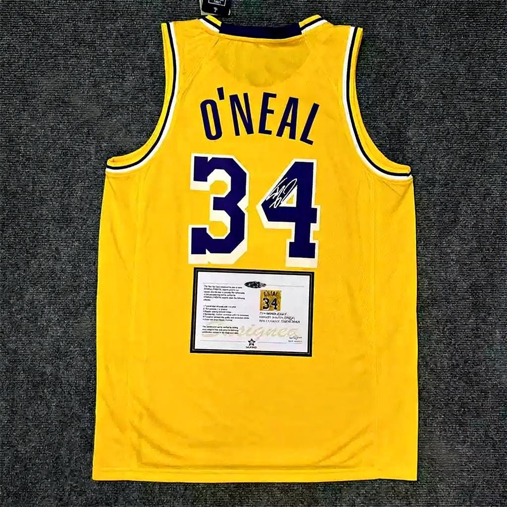 Shaquille O’Neal SIGNED - La. Lakers 96/97 Home Jersey/Shirt - PRINTED AUTOGRAPH