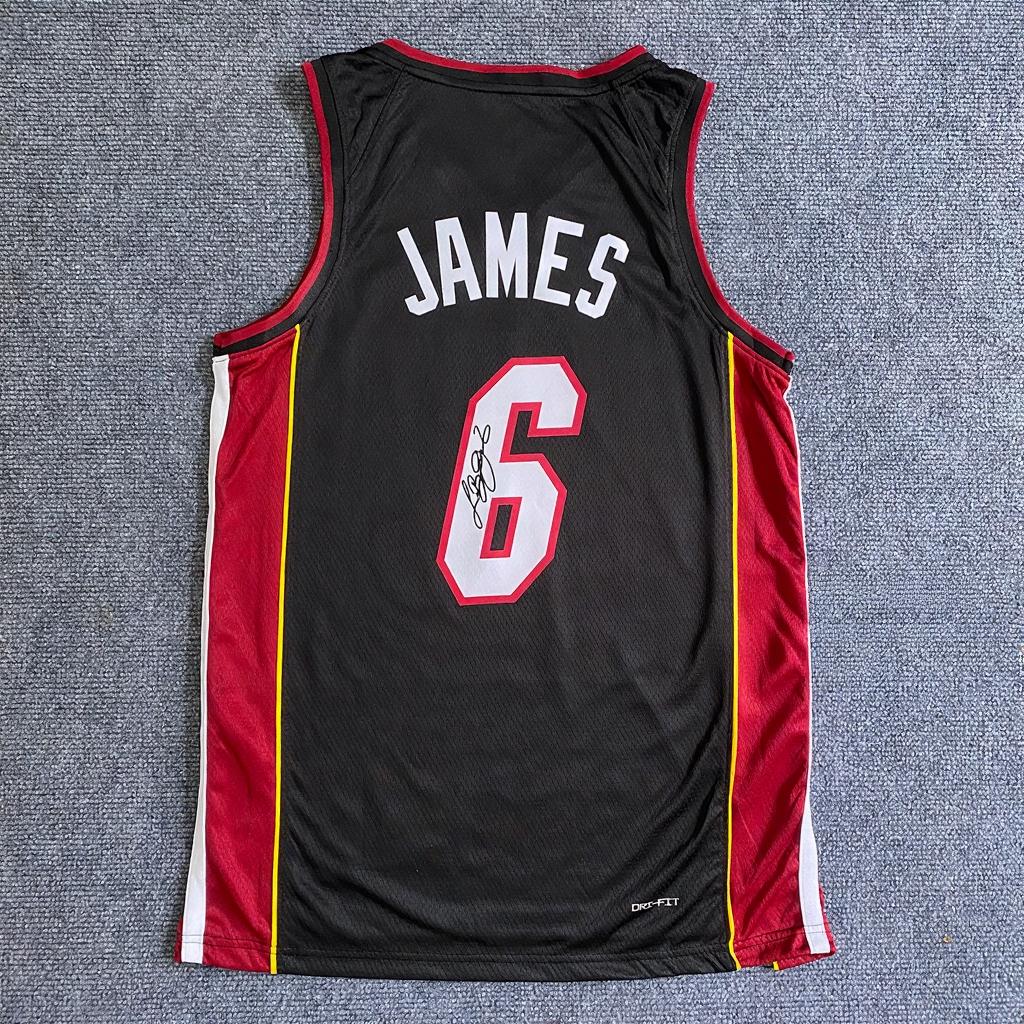 Lebron James SIGNED - Miami Heat 13/14 Away Jersey/Shirt - PRINTED AUTOGRAPH