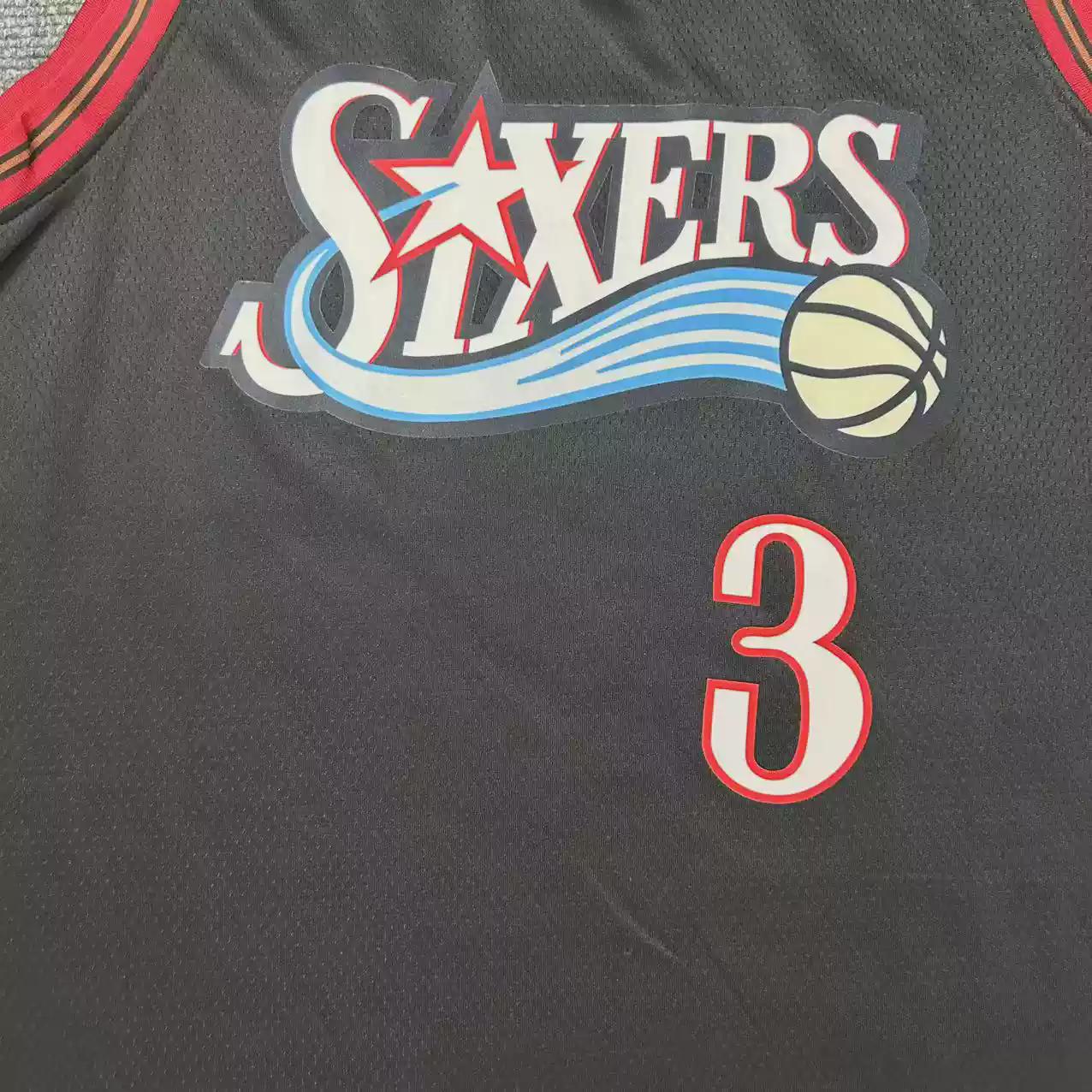 Allen Iverson SIGNED - Phil. 76ers'  00/01 Away Jersey/Shirt - PRINTED AUTOGRAPH