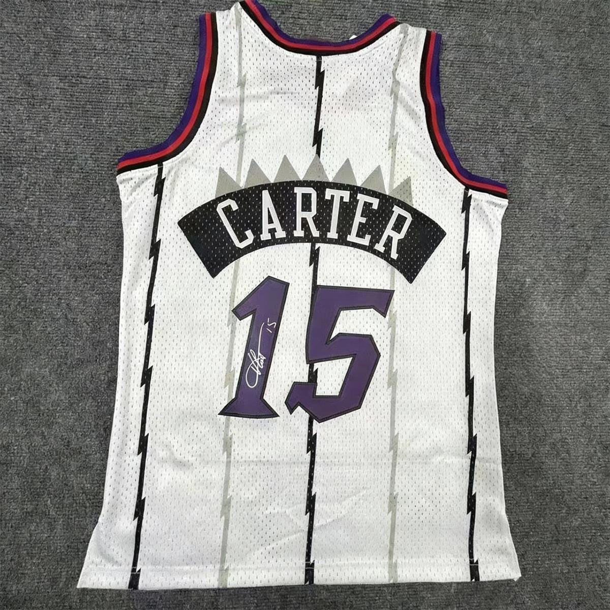 Vince Carter SIGNED - Toron. Raptors 98/99 Home Jersey/Shirt - PRINTED AUTOGRAPH