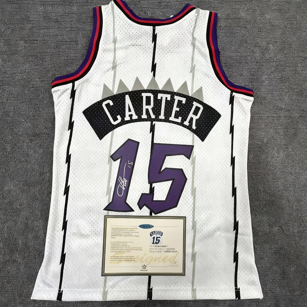 Vince Carter SIGNED - Toron. Raptors 98/99 Home Jersey/Shirt - PRINTED AUTOGRAPH